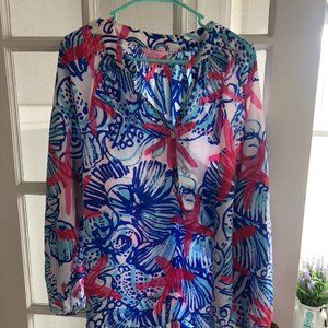 NWOT Lilly Pulitzer Silk Top XL